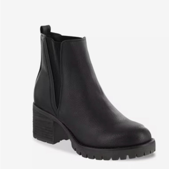 MIA Women Jody Chelsea Black Boots 7M Anatomic Contoured Footbed Block Heel Chic - Picture 4 of 16